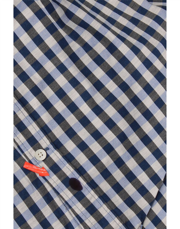 Camisa Gant Regular Fit para hombre Talla 39/40 15 1/2 Algodón a cuadros azul mediano