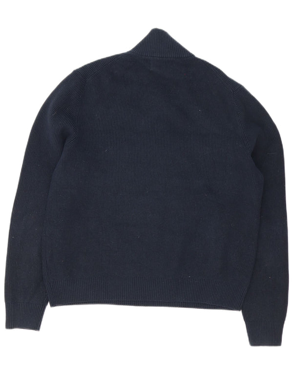 Marks & Spencer Jersey con cuello y cremallera para hombre XL Algodón azul marino