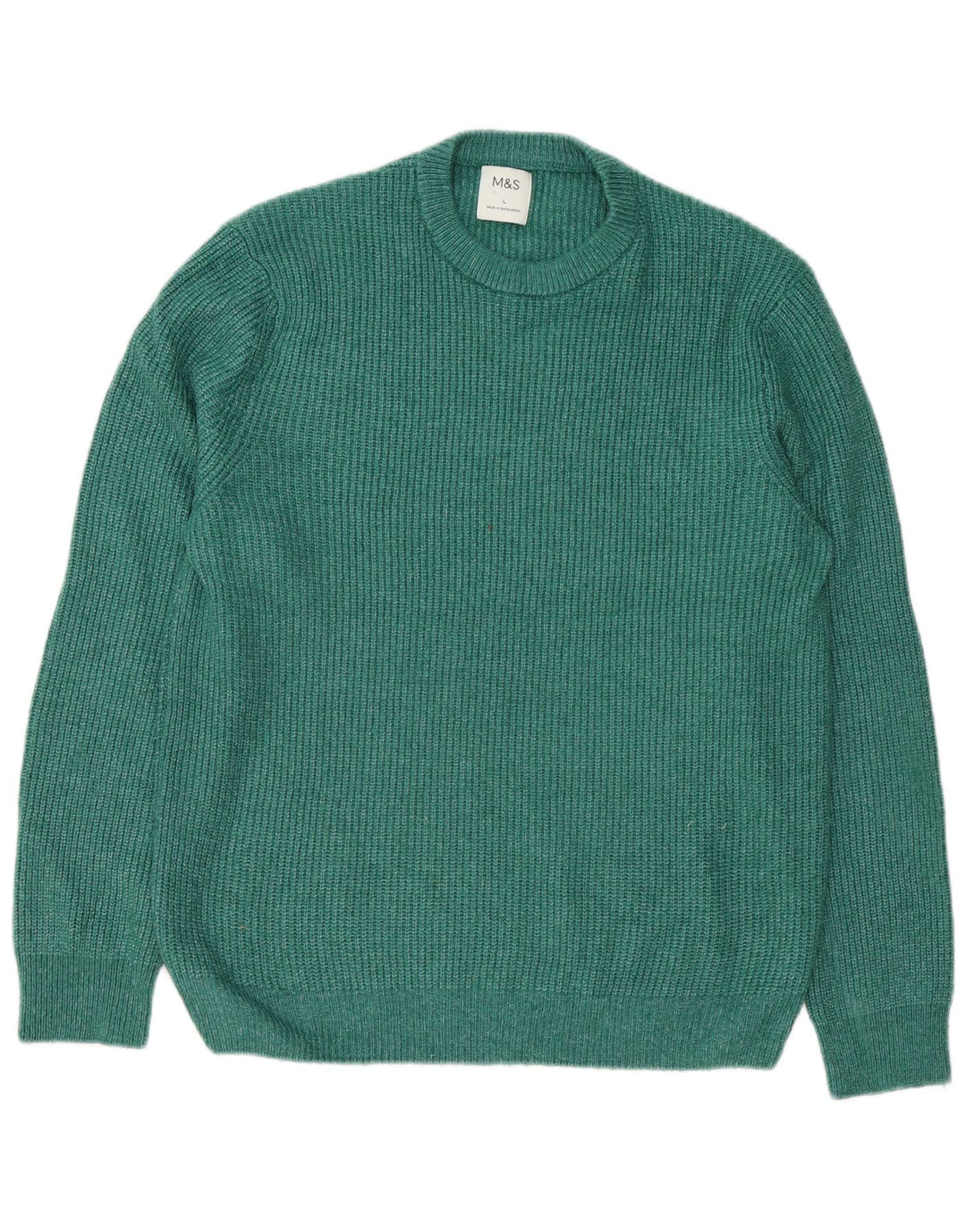 Marks & Spencer - Jersey de cuello redondo para hombre, talla grande, poliamida verde