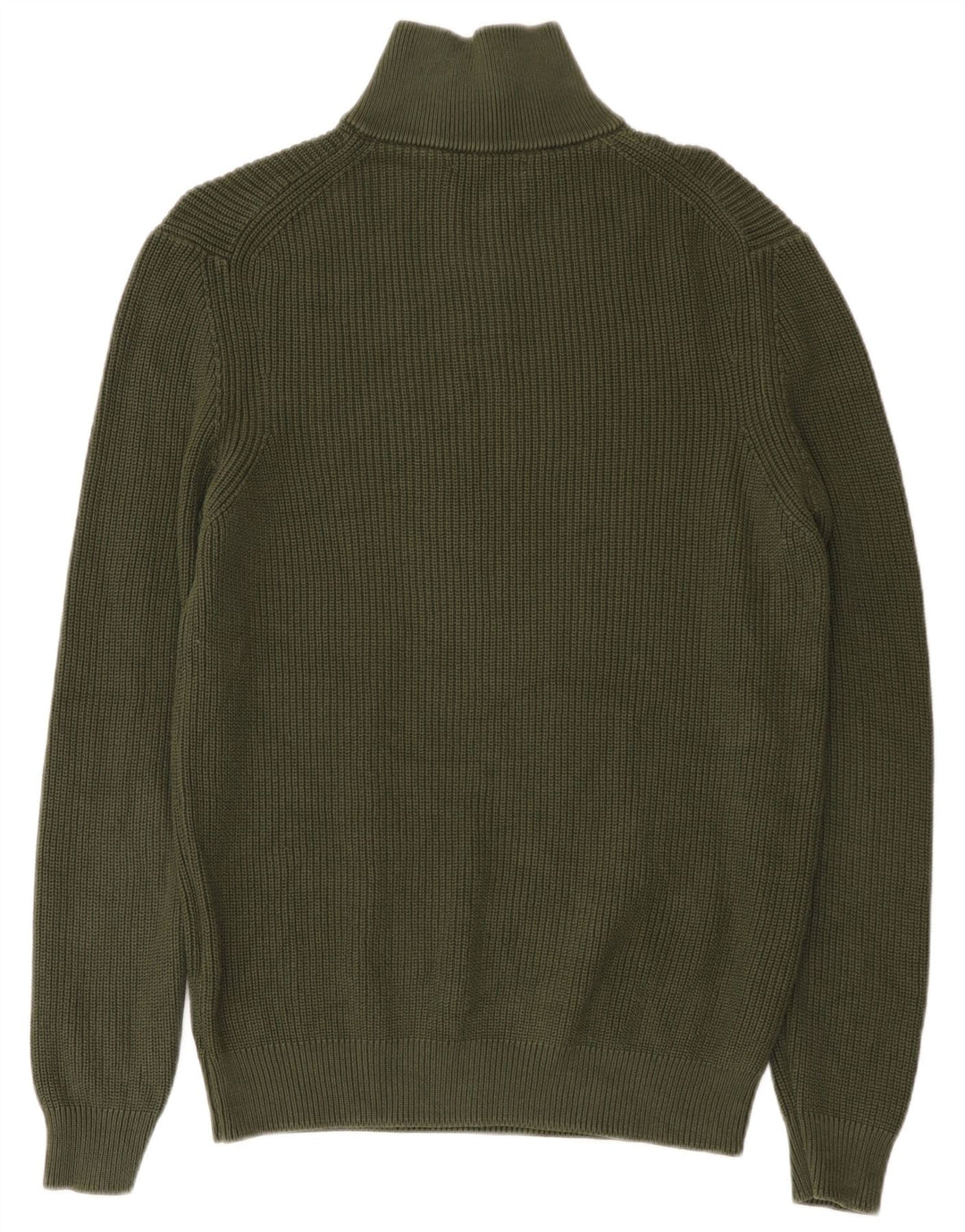 ZARA Hombre Jersey con cuello con cremallera Jersey Large Algodón verde