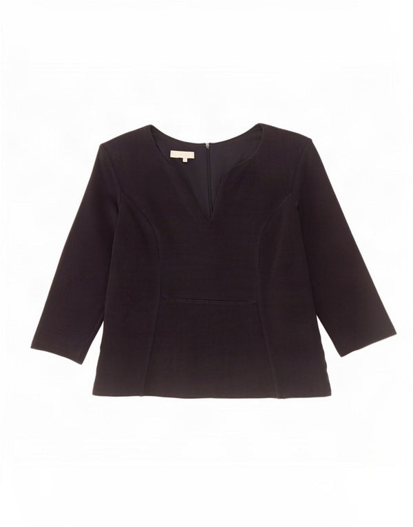 Hobbs Womens Top 3/4 Sleeve UK 14 Large Navy Blue Cotton