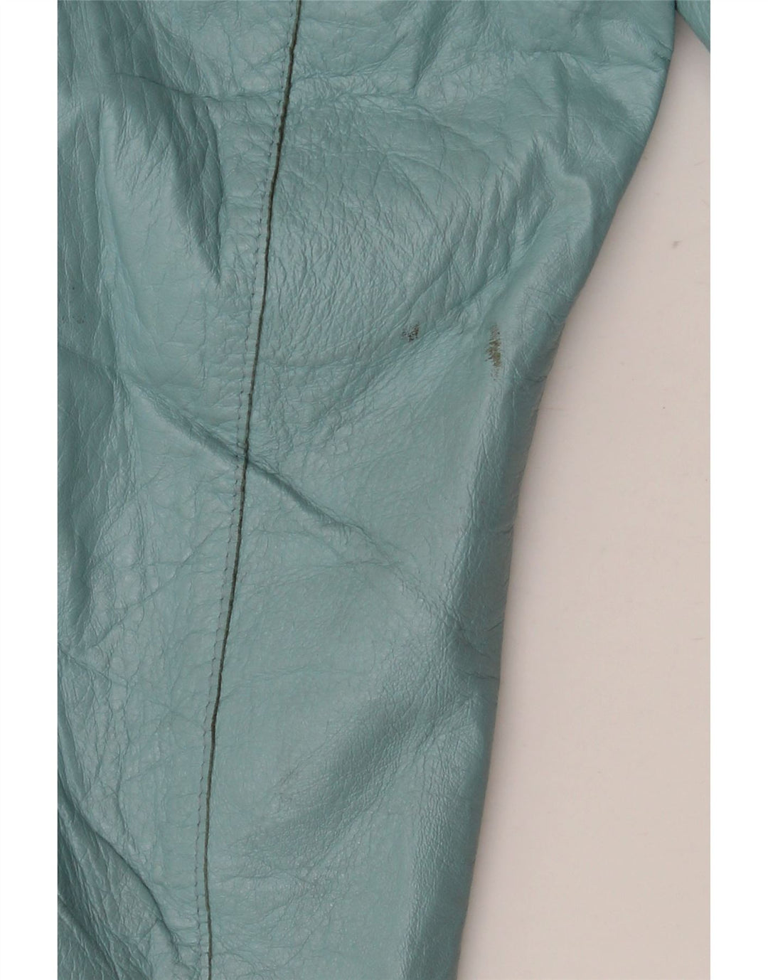 Vintage mujer cuero 3/4 manga chaqueta bolero IT 42 cuero azul medio