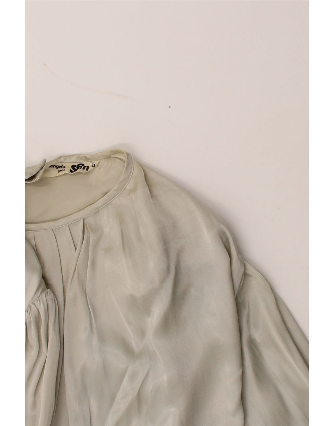 VINTAGE Womens Shirt Blouse UK 16 Large Grey Vintage Vintage and Second-Hand Vintage from Messina Hembry 
