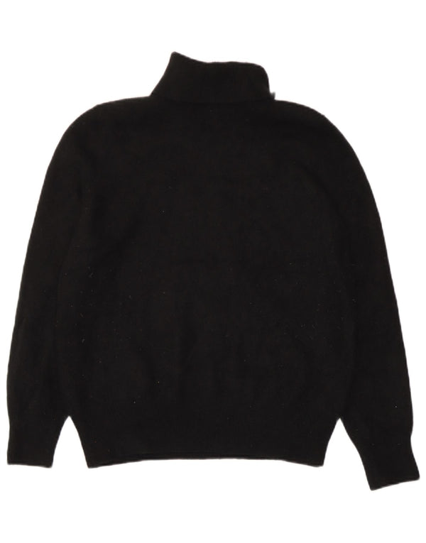 Marks & Spencer Suéter tipo jersey con cuello vuelto para mujer UK 44 Large Black Cashmere