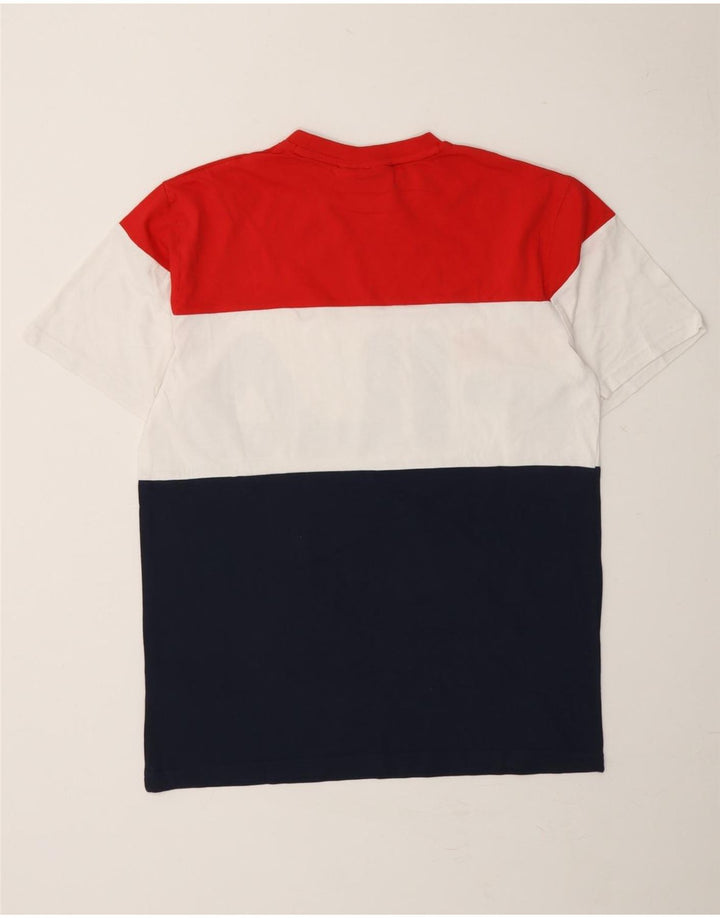 FILA Mens Graphic T-Shirt Top Small Multicoloured Colourblock Cotton Vintage Fila and Second-Hand Fila from Messina Hembry 