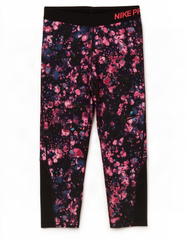Nike Dri Fit Graphic Capri Leggings para mujer UK 8 Pequeño Rojo Tie Dye Poliéster
