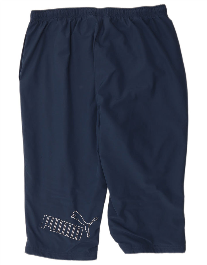 Puma Pantalones de chándal Capri gráficos para Hombre 2XL Poliéster Azul Marino