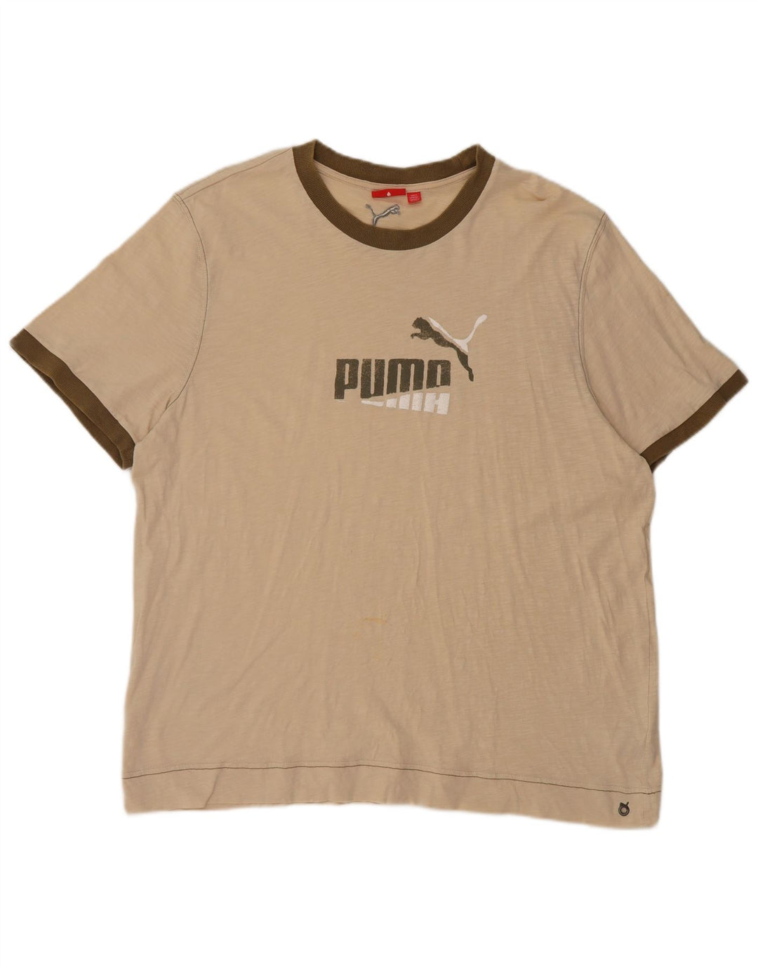 Puma Camiseta gráfica para hombre Top 2XL Algodón beige