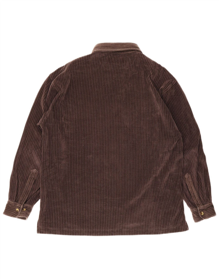 Marlboro Classics Camisa tipo jersey de pana para hombre Algodón marrón medio