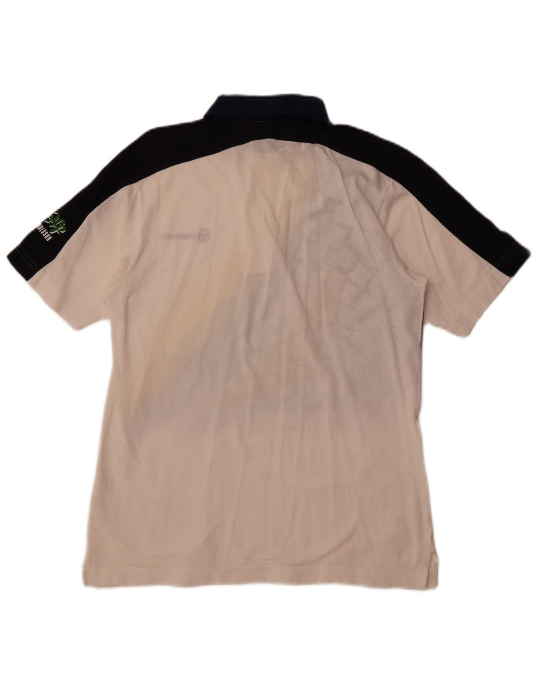 SERGIO TACCHINI Polo gráfico de hombre pequeño de algodón blanco con bloques de color