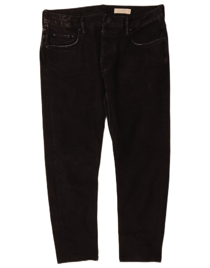 ALL SAINTS Jeans recortados tipo cigarrillo para hombre W33 L24 Algodón negro