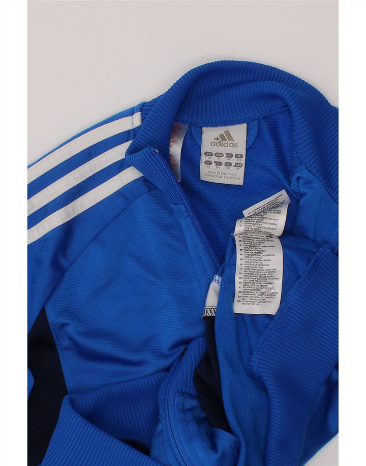 Adidas - Chaqueta de chándal para niño, 7-8 años, color azul, poliéster