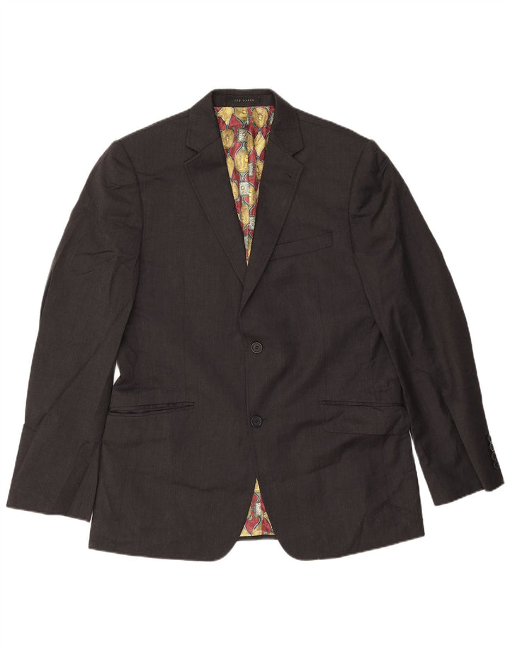 Ted Baker Traje de 2 piezas con 2 botones para hombre UK 40 Large W34 L31 Lana gris