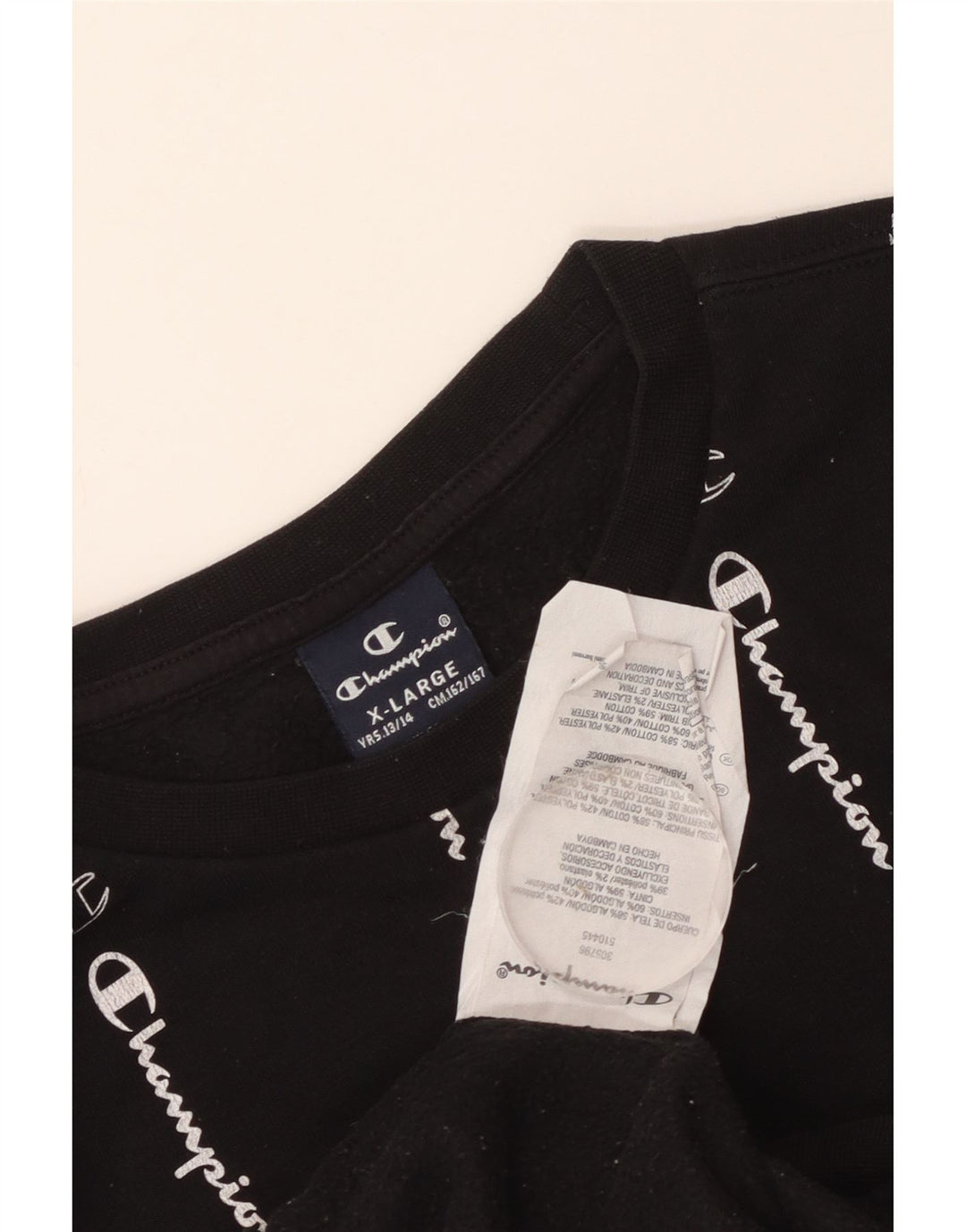 Champion Sudadera gráfica para niños 13-14 años XL Algodón negro