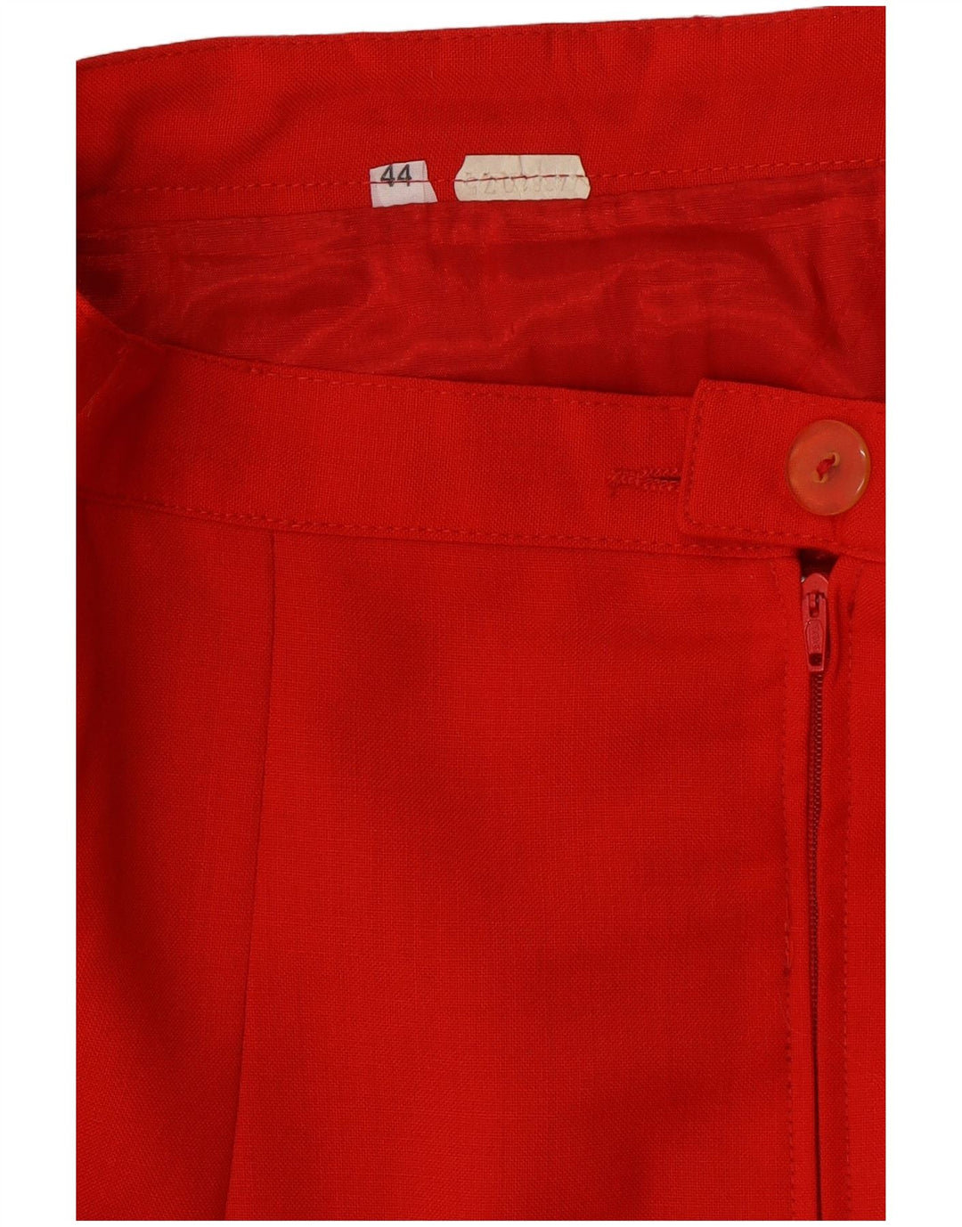 VINTAGE Mujer 2 Botones 2 Piezas Falda Set IT 44 Medio W26 Lana Roja