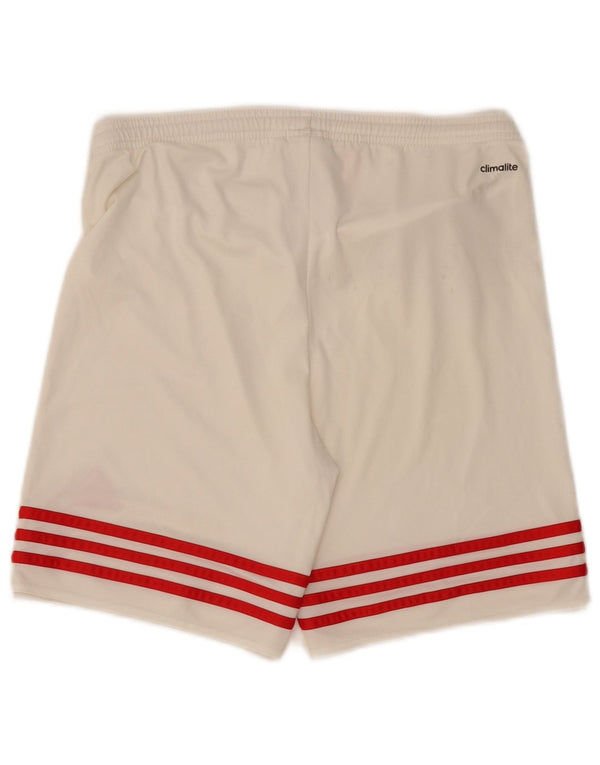 ADIDAS Pantalones cortos deportivos Climalite para niños 13-14 años XL Poliéster blanco roto