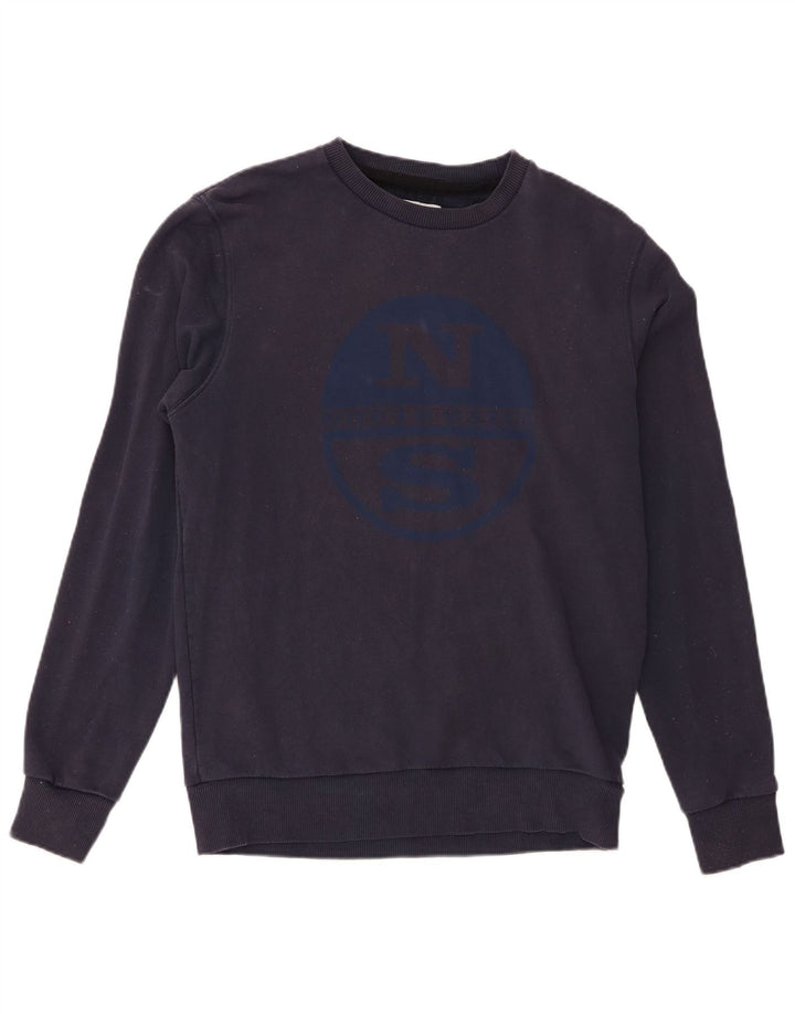 North Sails Hombre Sudadera Gráfica Jumper Medium Azul Marino Algodón