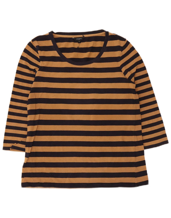 Hobbs Top Mujer Manga 3/4 UK 40 Grande Marrón Rayas
