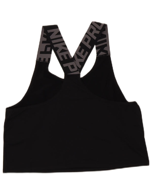 Nike Mujer Dri Fit Sport Bra Graphic Chaleco Top UK 14 Mediano Negro Poliéster