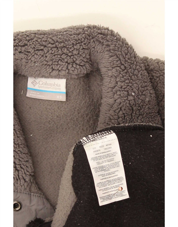 Columbia Jersey de forro polar con cuello con botones para hombre XS Poliéster color block gris