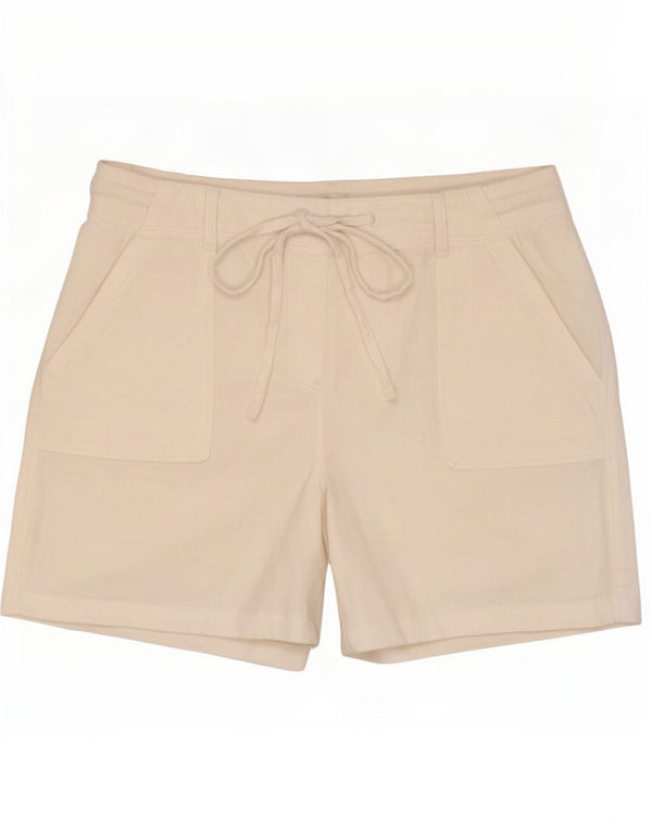 Marks & Spencer Pantalones cortos chinos para mujer UK 12 Medium W30 White Linen