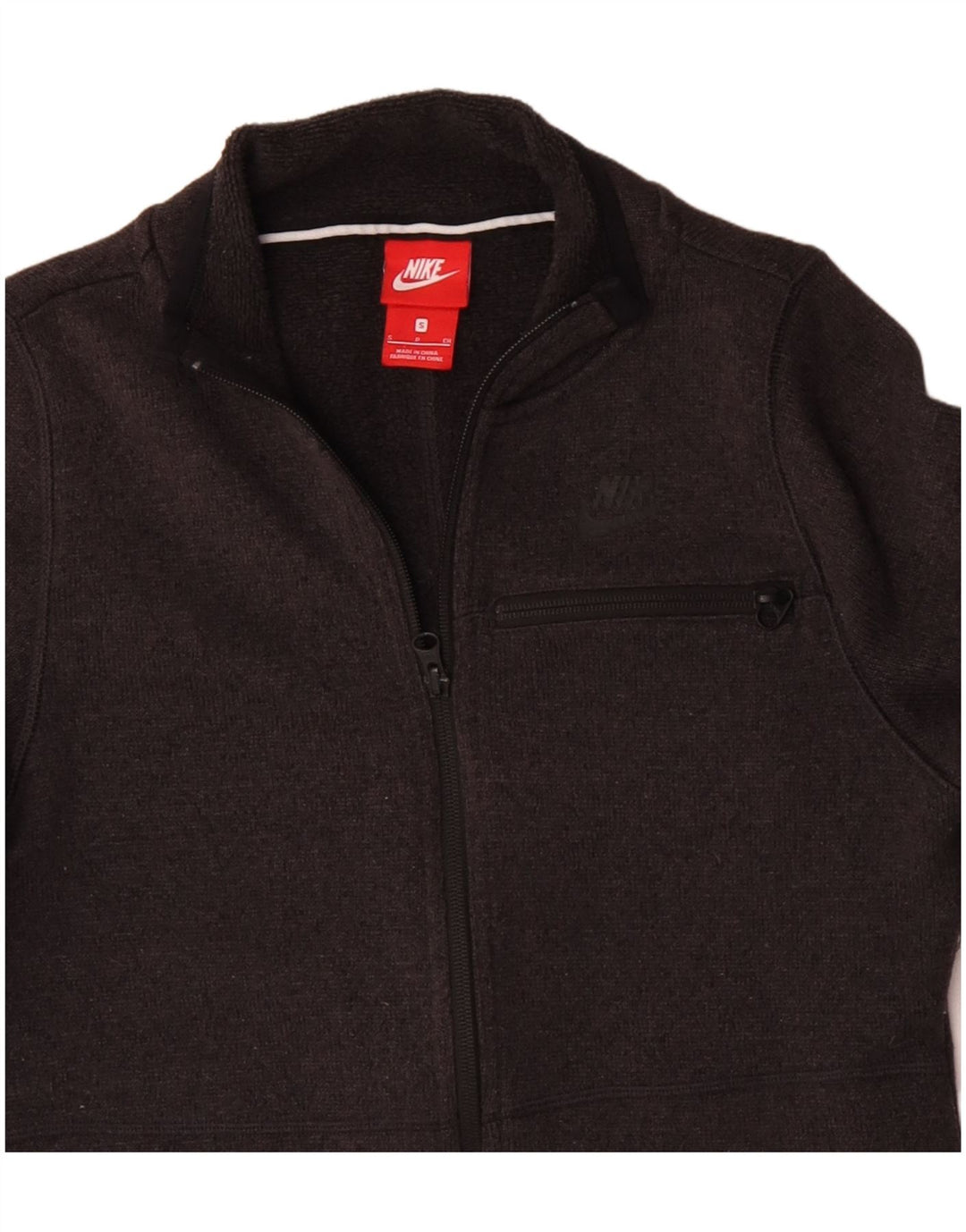 NIKE Mujer Chándal Top Chaqueta UK 10 Small Gris Poliéster