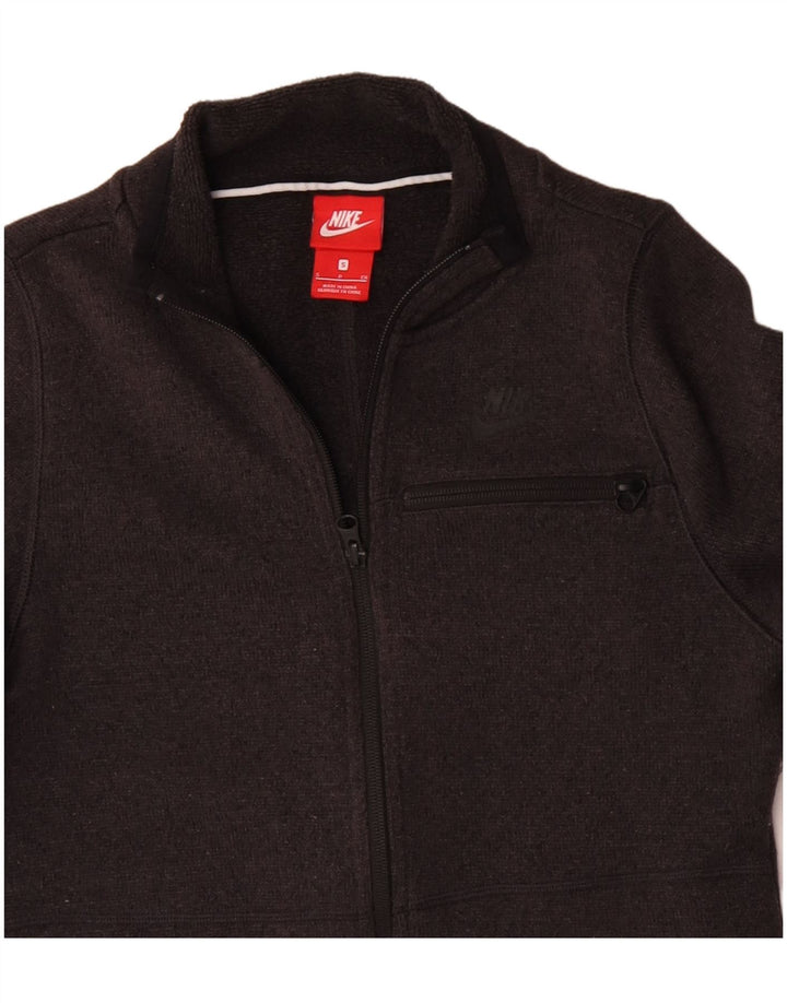 NIKE Mujer Chándal Top Chaqueta UK 10 Small Gris Poliéster