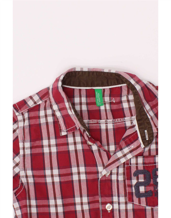 Benetton Camisa Gráfica De Niño 3-4 Años Cuadros Rojos