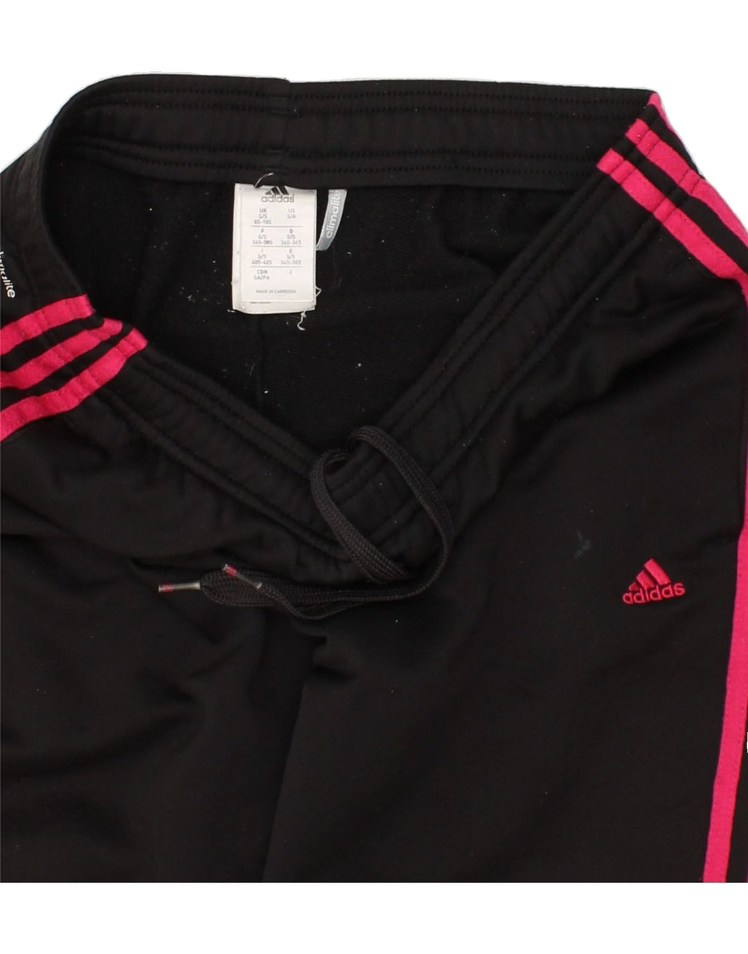 ADIDAS Mujer Climalite Chándal Pantalones UK 8/10 Pequeño Negro Poliéster