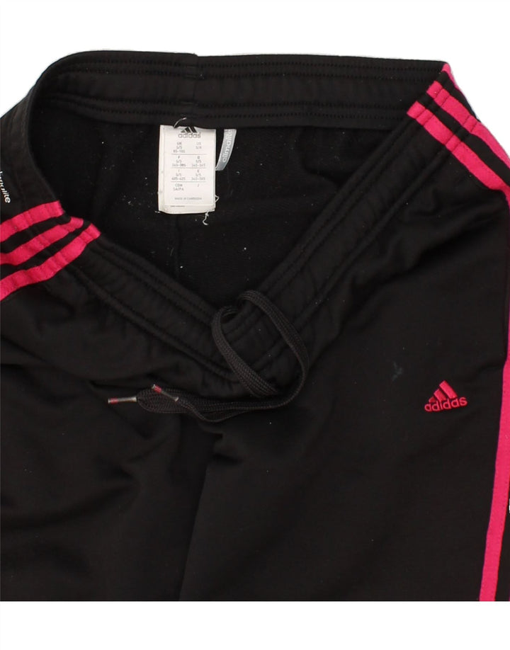 ADIDAS Mujer Climalite Chándal Pantalones UK 8/10 Pequeño Negro Poliéster