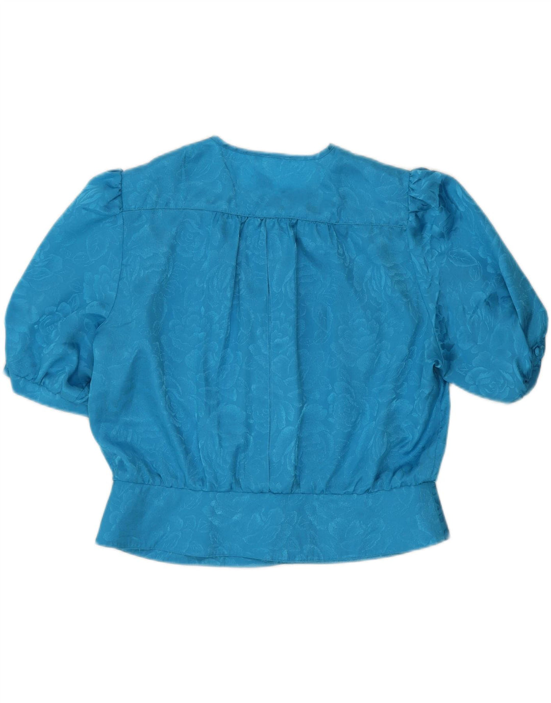 VINTAGE Womens Short Sleeve Shirt Blouse UK 18 XL Blue Floral Vintage Vintage and Second-Hand Vintage from Messina Hembry 