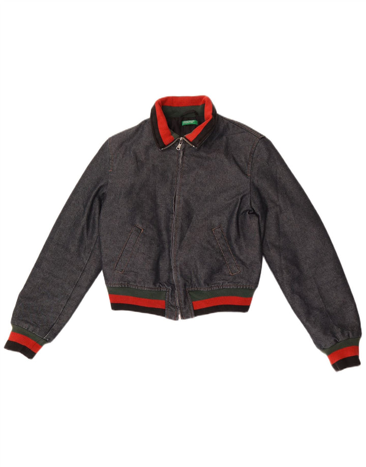 Benetton Chaqueta cortavientos vaquera para niño 10-11 años Azul marino color block