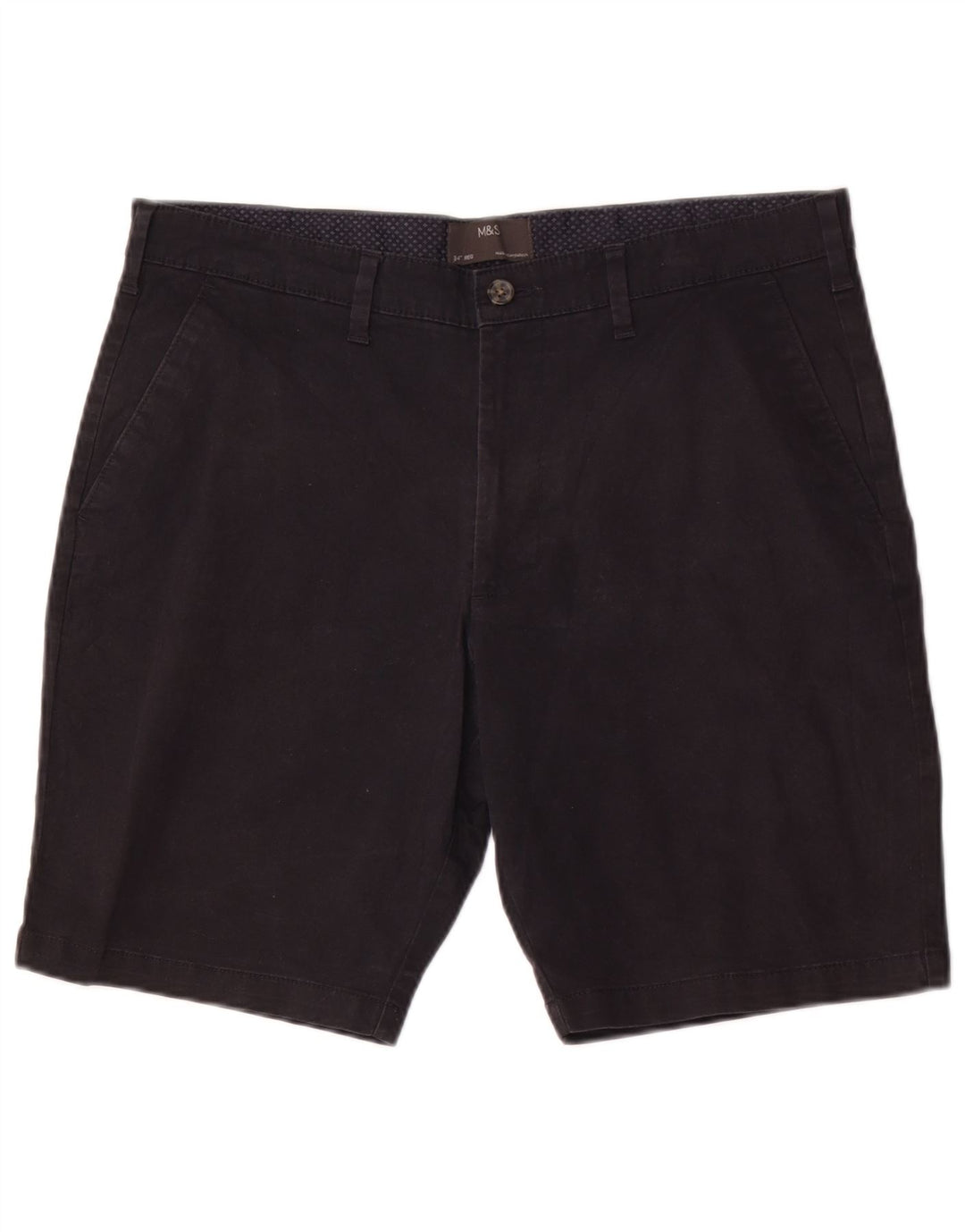 Marks & Spencer Pantalones cortos chinos para hombre W34 Grande Algodón azul marino
