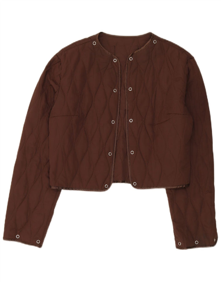 Roccobarocco Chaqueta Acolchada Corta para Mujer UK 44 Marrón Medio