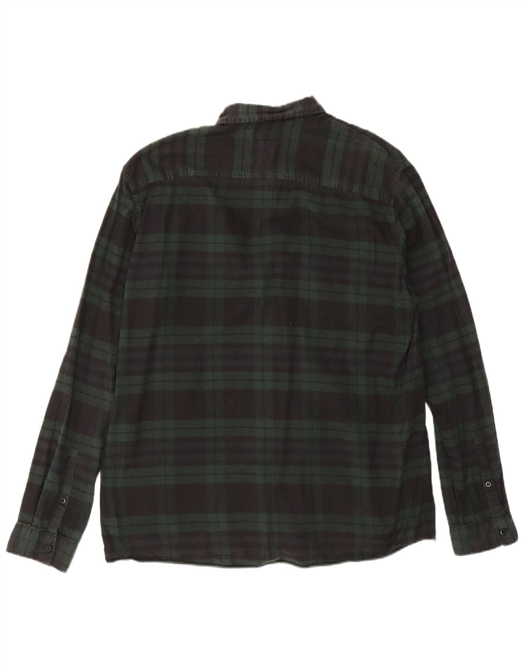 Camisa de franela para hombre Cos de algodón a cuadros verdes grandes