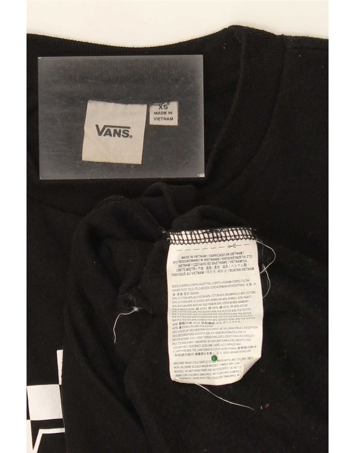 Vans Hombre Sudadera Gráfica Jumper XS Algodón Geométrico Negro
