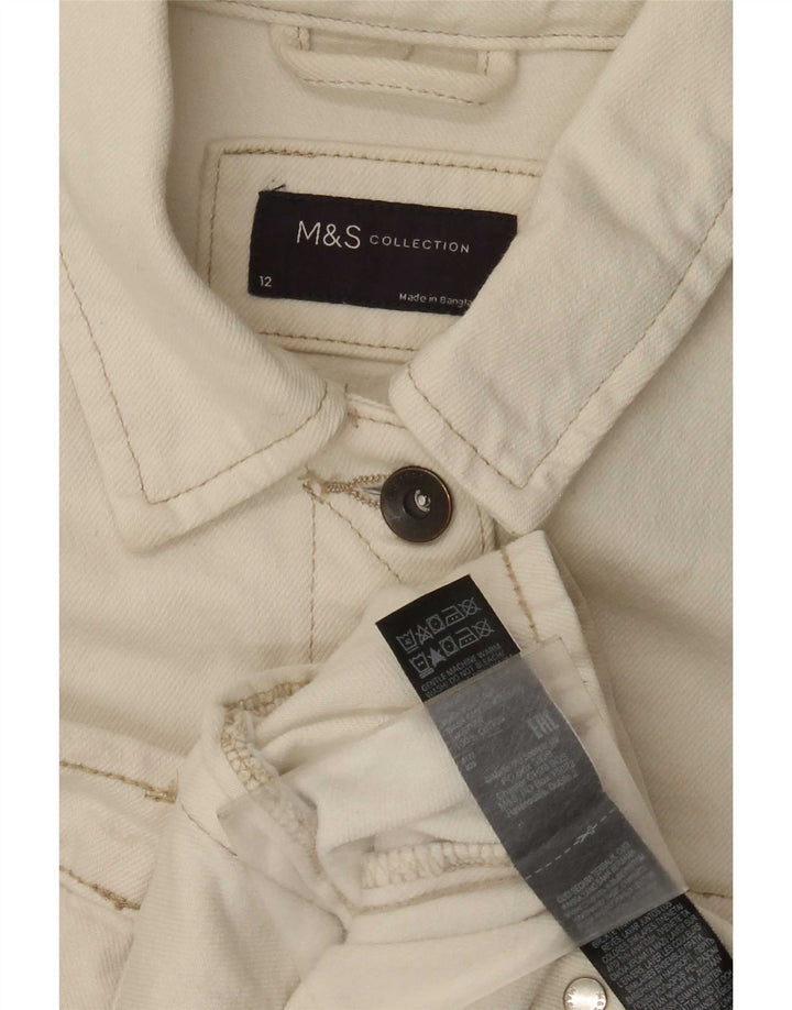 Marks & Spencer Chaqueta vaquera para mujer UK 42 Algodón blanco mediano