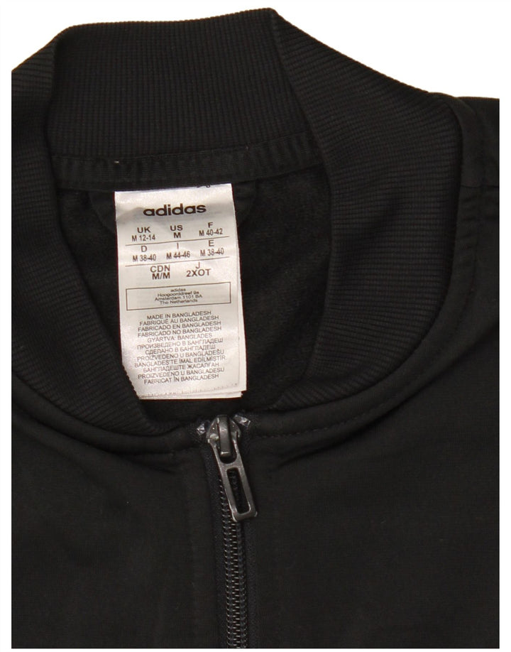 Adidas Mujer Chándal Top Chaqueta UK 12/14 Mediano Negro Poliéster