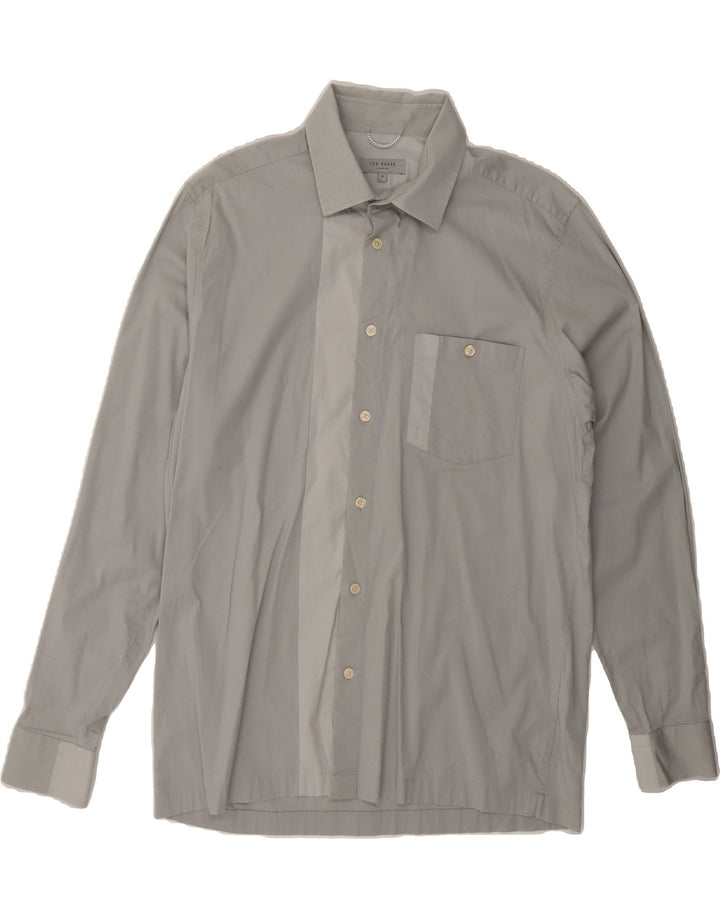 TED BAKER Mens Shirt Size 4 Large Grey Vintage Ted Baker and Second-Hand Ted Baker from Messina Hembry 