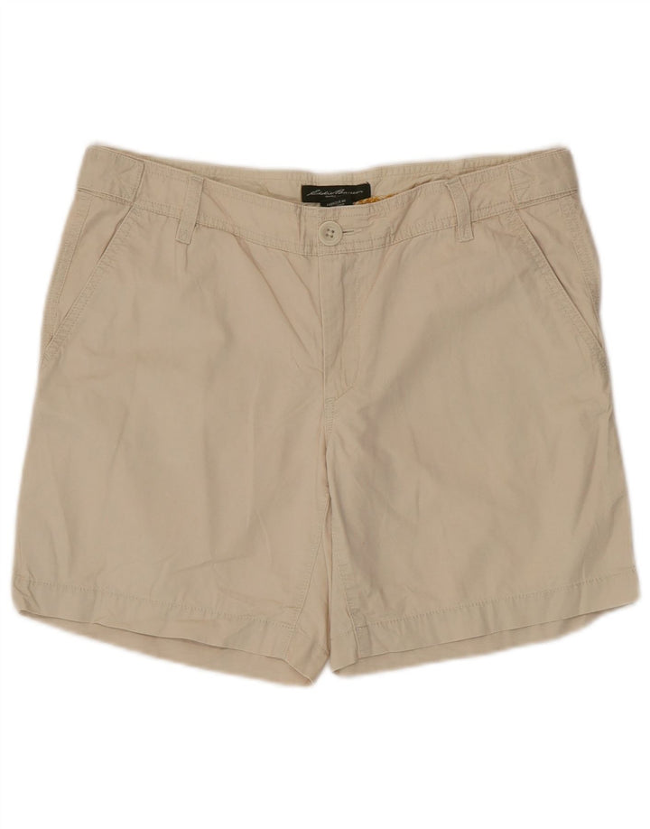 EDDIE BAUER Pantalones cortos chinos para mujer US 6 mediano W34 algodón beige