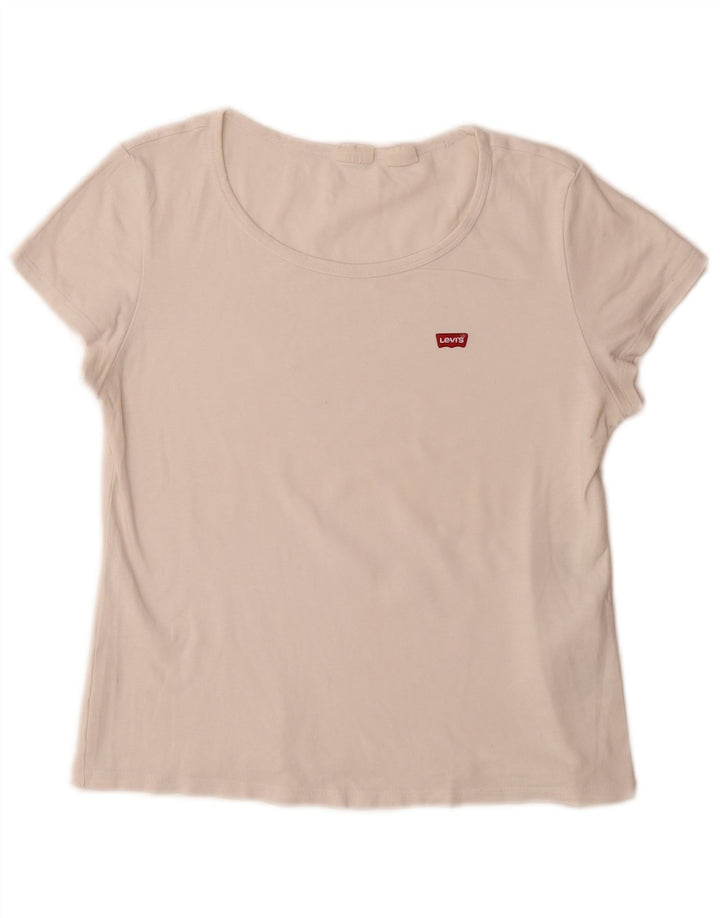 Levi's Camiseta para Mujer Top UK 44 Grande Algodón Blanco