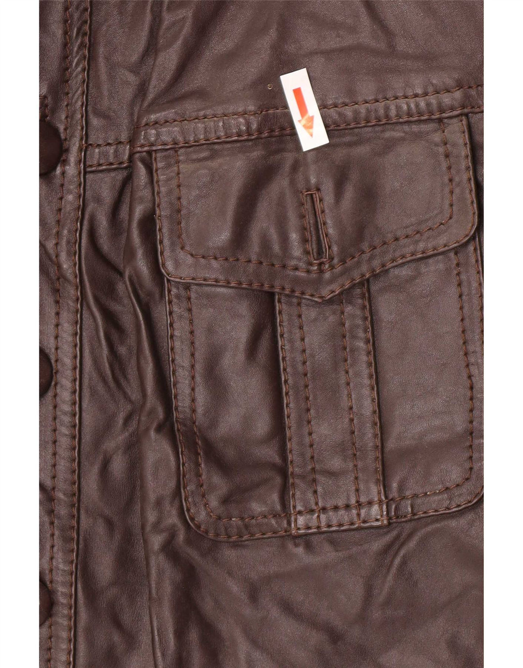 Vintage hombres chaqueta de cuero Reino Unido 36 pequeño marrón