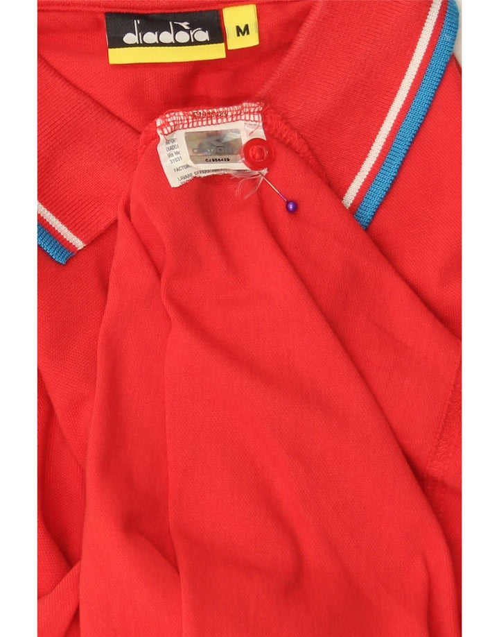 DIADORA Polo Hombre Algodón Rayas Rojo Medio