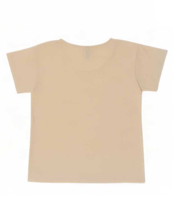 Woolrich Camiseta para mujer Top UK 12 Medium Off White Algodón