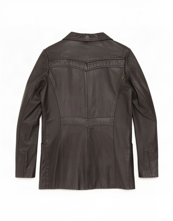 Chaqueta de cuero vintage para mujer IT 42 Medio Negro