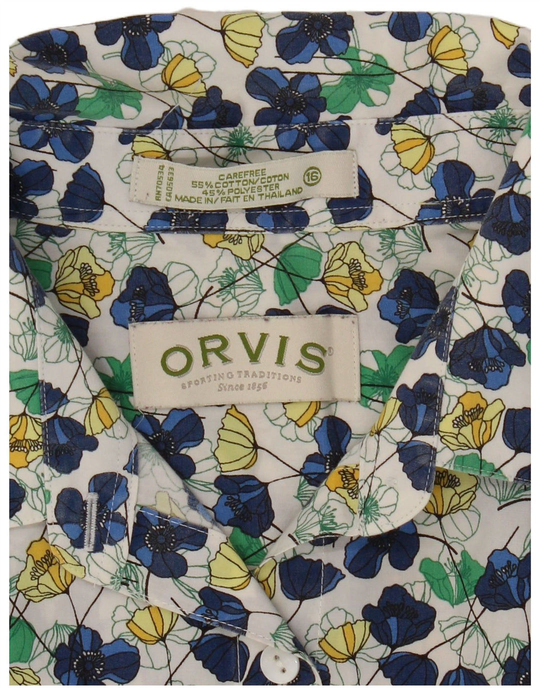 Camisa Orvis para mujer UK 40 Grande Algodón floral multicolor