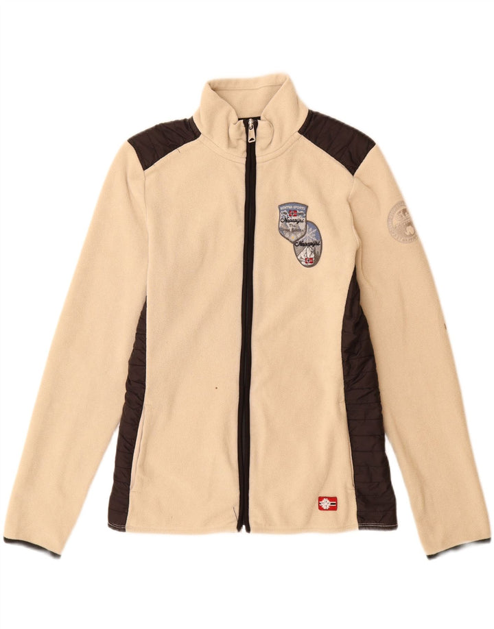 NAPAPIJRI Chaqueta polar para mujer UK 44 Large Beige Colorblock Poliéster