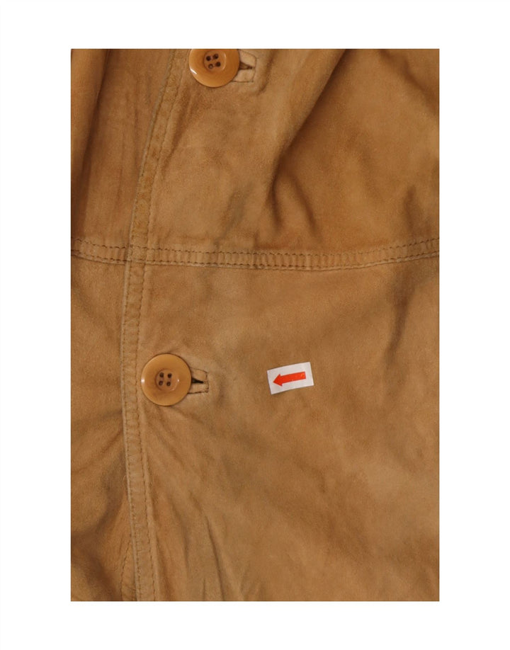 A. RASPINI Chaqueta de ante para hombre UK 36 Small Cuero marrón