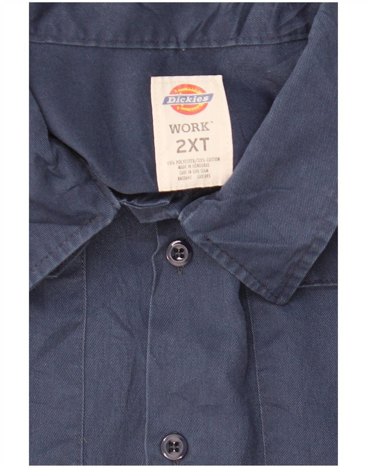 DICKIES Camisa alta de manga corta para hombre 2XL Poliéster azul marino