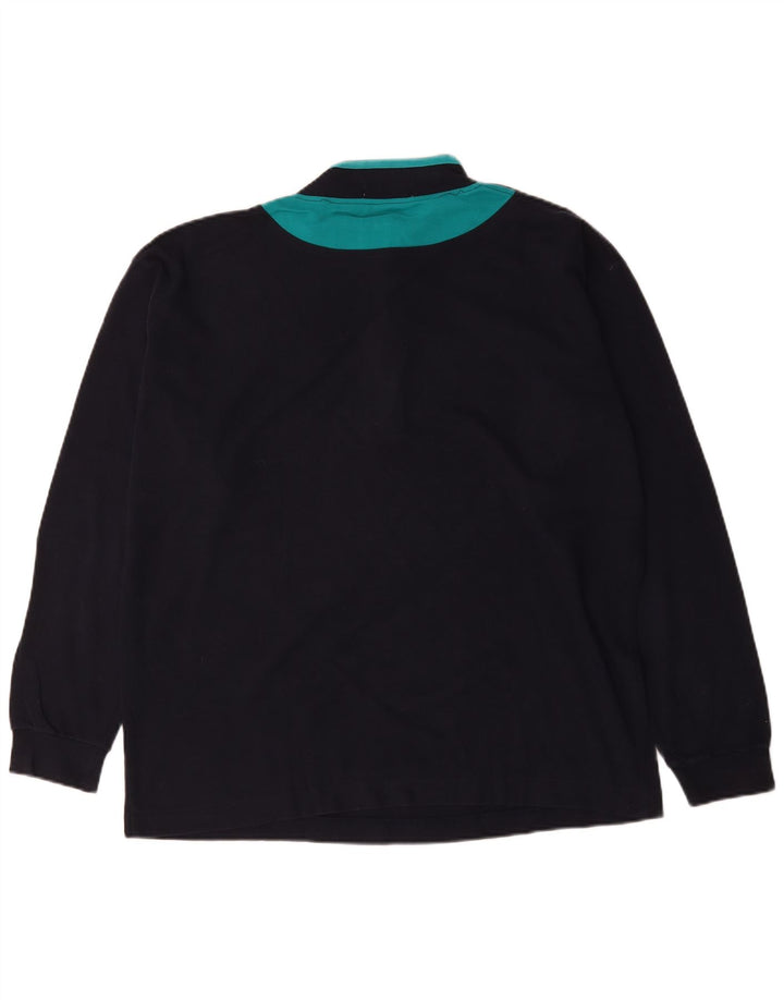 Fila Top de chándal con cremallera y cuello para hombre IT 54 XL Azul marino Colorblock